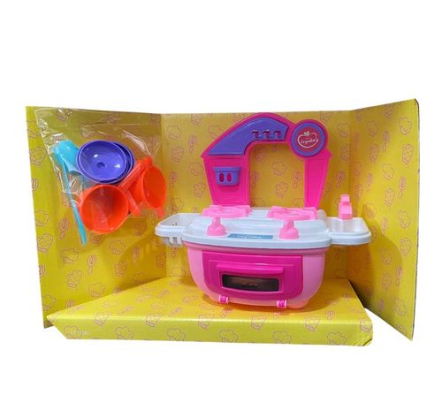 Kit Mini Cozinha - Fogaozinho C/ Panela Forno - Rosa BSTOYS