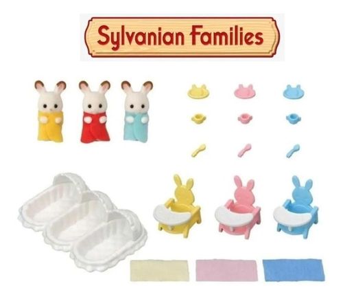 Conjunto- Sylvanian Families -  Cuidando de Trigemeos - Com acessorios EPOCH MAGIA
