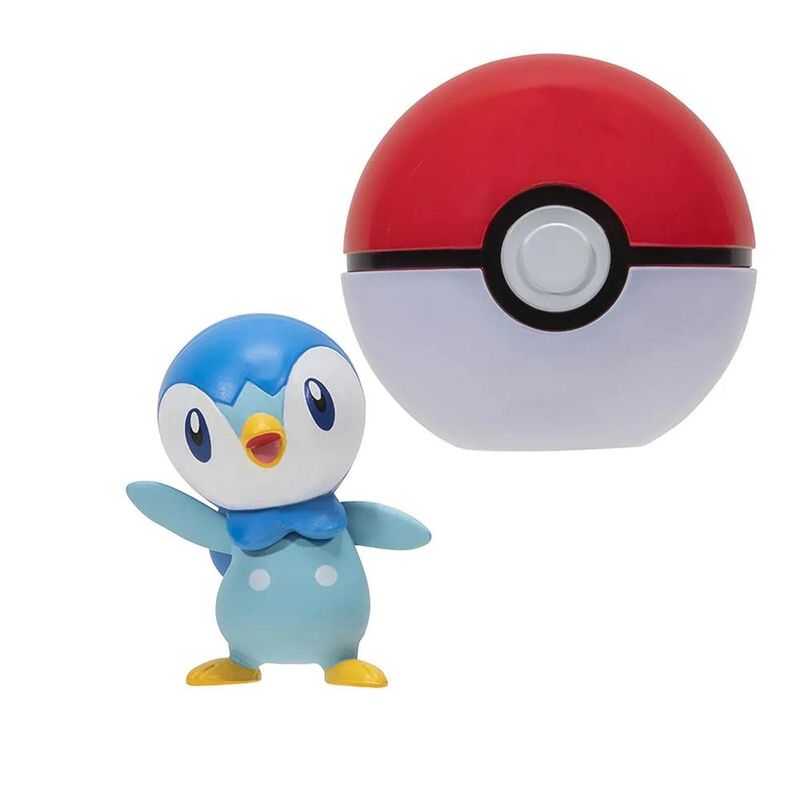 Boneco Pokemon - Pokebola - Clip N Go - Piplup + Poke Bola SUNNY BRINQUEDOS