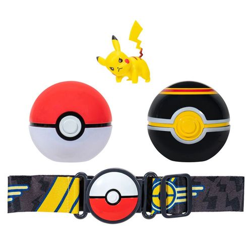 Conjunto Pokemon - Cinto com Pokebola - Clip N Go -  Pikachu SUNNY BRINQUEDOS
