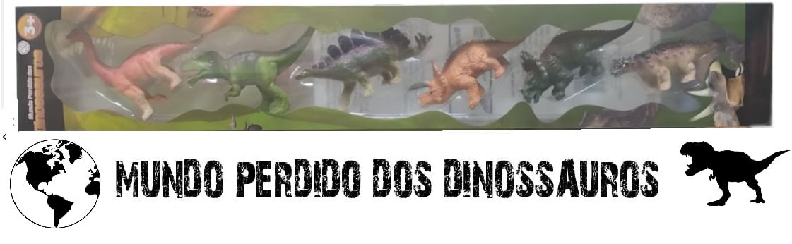 Boneco - Kit Mundo Perdido dos Dinossauros 6 dinos - VD TERRACO
