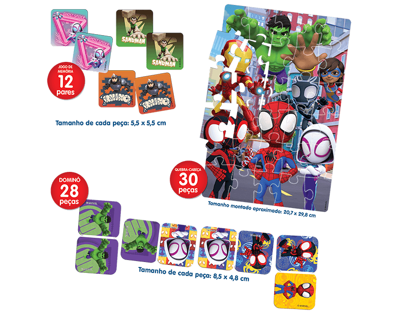 Spider Man - Super Kit - 3 jogos em 1 - Toyster Brinquedos, Modelo:2993,  Cor: Multicolorido