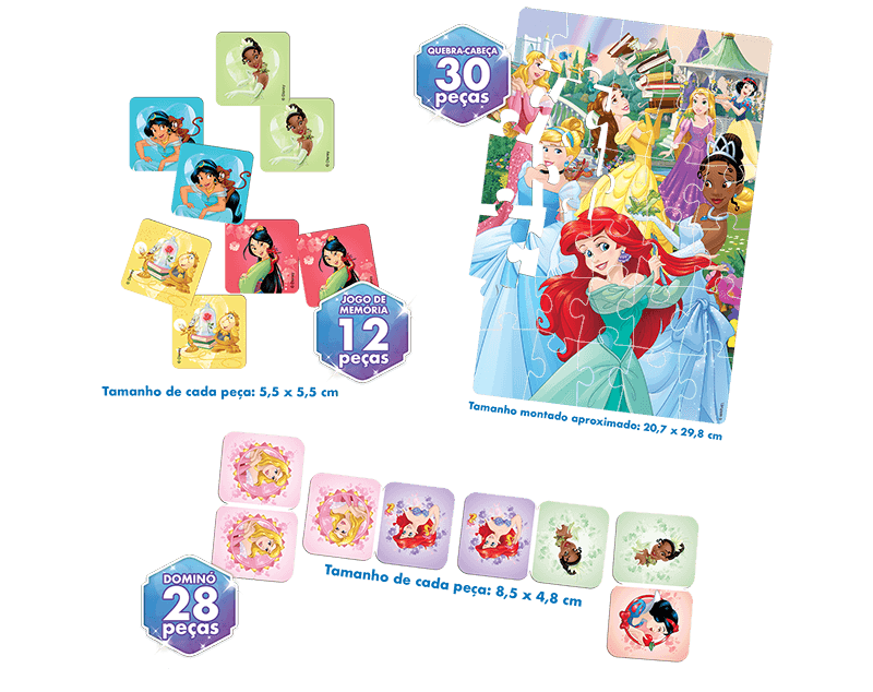 Jogo Quebra Cabeça 28 Peças Disney Princesas Toyster