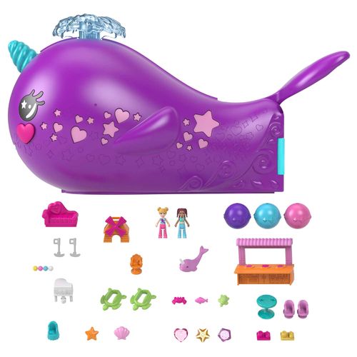 Conjunto Polly Pocket - Barco Narval - Baia Magica MATTEL