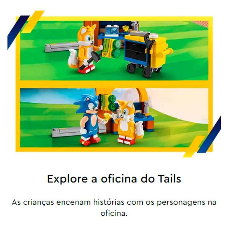 LEGO Sonic the Hedgehog Oficina do Tails e Avião Tornado 76991 376 Peças