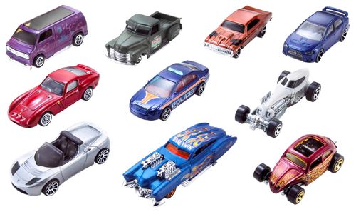 Conjunto HotWheels - Pacote com 10 Carros - Sortidos MATTEL