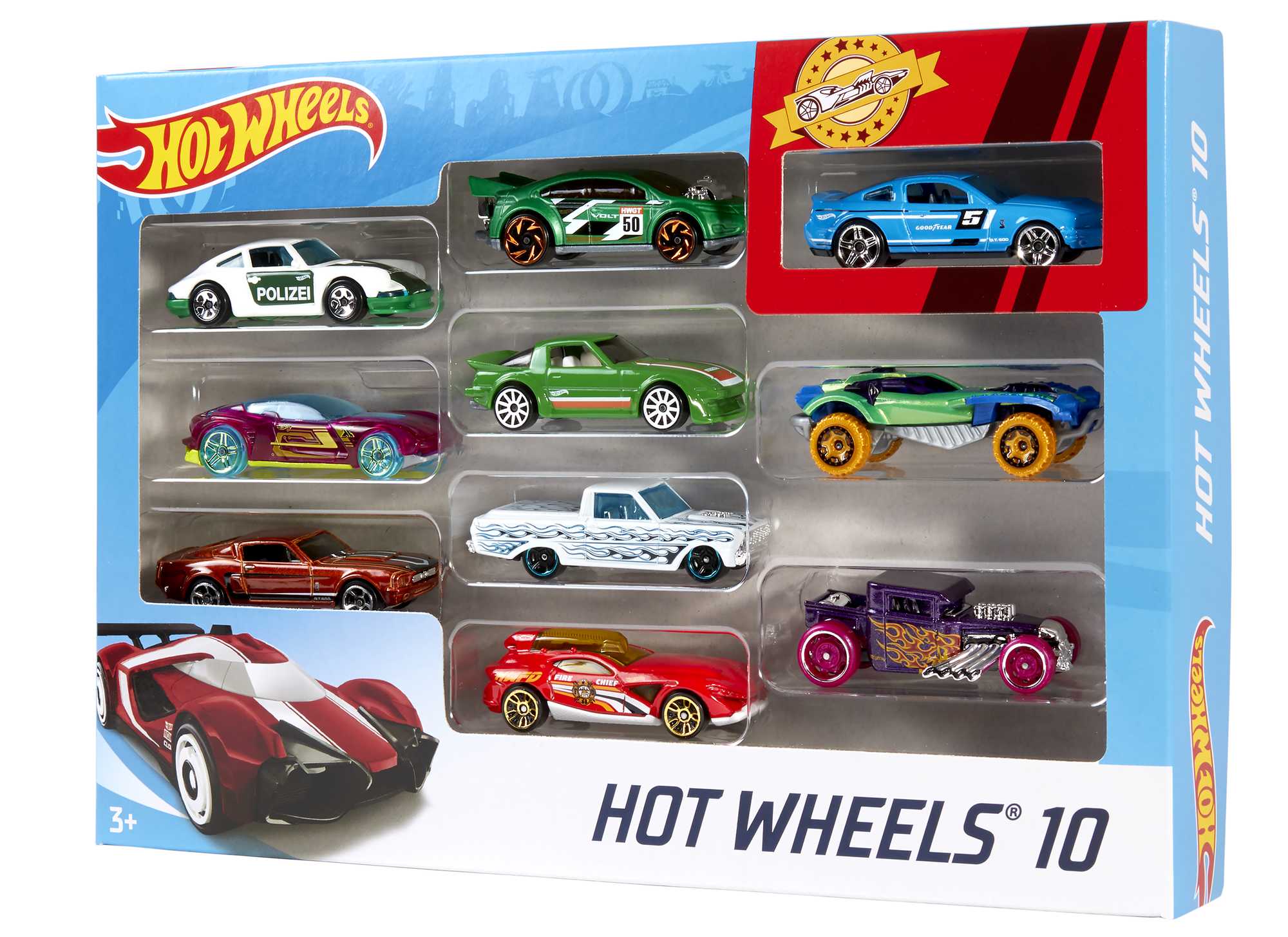 Carros Hot Wheels Com 10 Carros Sortidos Escala 1:64 Mattel
