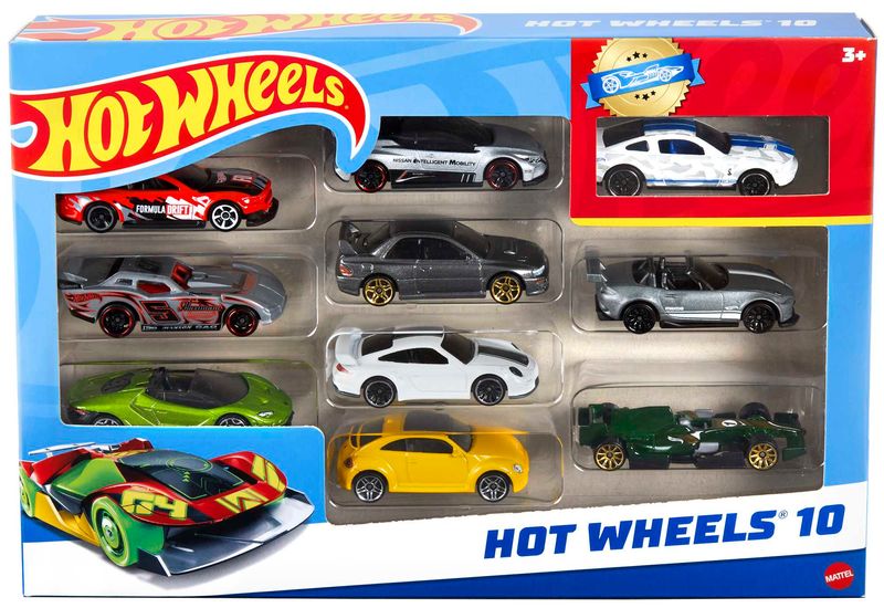 Pacote com 10 Carrinhos Hot Wheels Mattel 54886