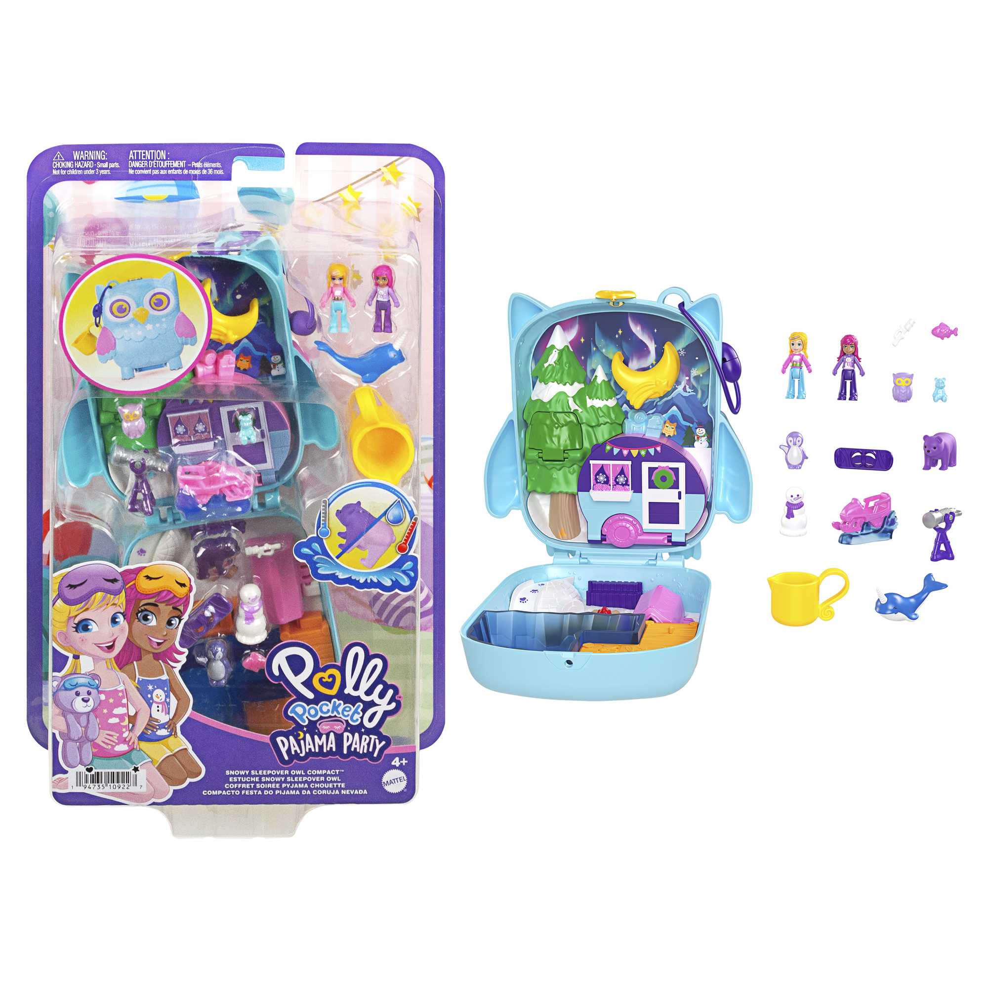 Conjunto Polly Pocket Kit Com 3 Bonecas Festa Do Pijama Mattel em