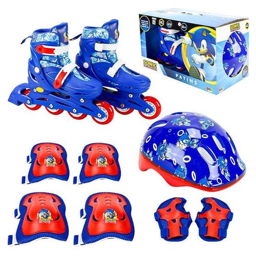 Kit Patins Infantil - inline do Sonic - Tamanho 36 ao 39 BBR
