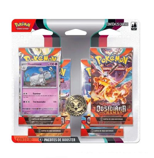 Pokemon EV03- Obsidiana em Chamas - Blister Quadruplo - Houndstone COPAG DA AMAZONIA