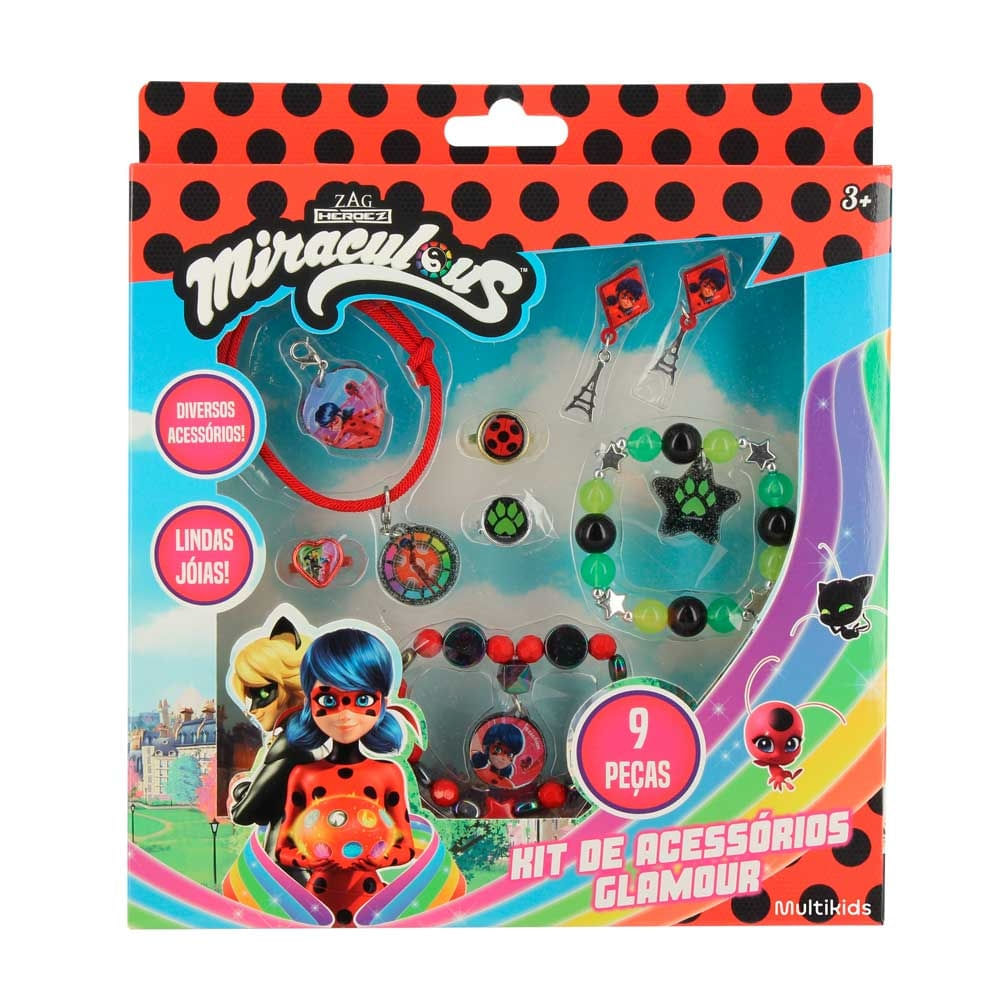 Kit de Acessórios Miraculous Ladybug 9 Peças Multikids – BR1763