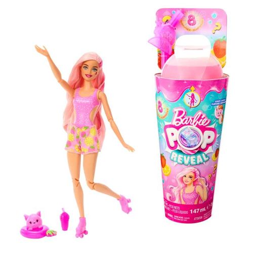 Boneca - Barbie - Pop Reveal Serie de Frutas - Limonada de Morango MATTEL