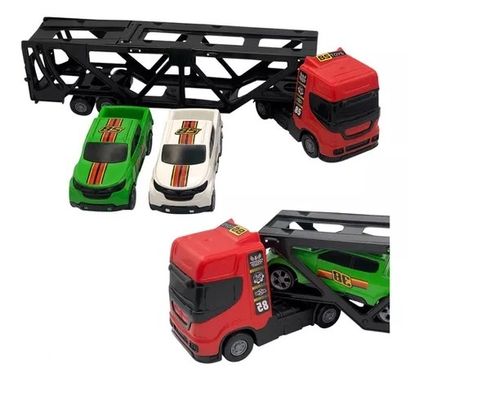 Caminhao - Mini Cegonheiro com 2 carrinhos - Vermelho BSTOYS