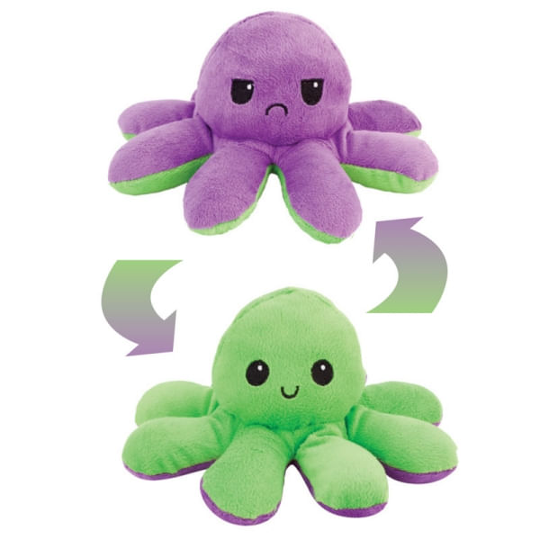 Pelucia - Polvo Reversivel 2 em 1 Pequeno - Verde e Roxo BBR
