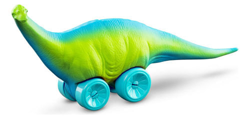 Boneco - Dino Com Rodinhas - Brachiosaurus Azul ROMA JENSEN