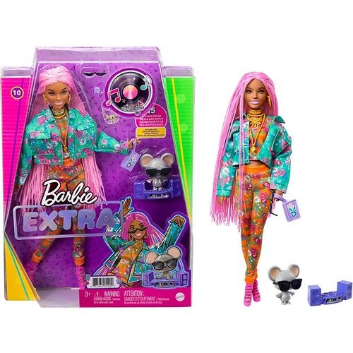 Boneca Barbie Extra Trancas Rosas - Dj Mouse Pet MATTEL