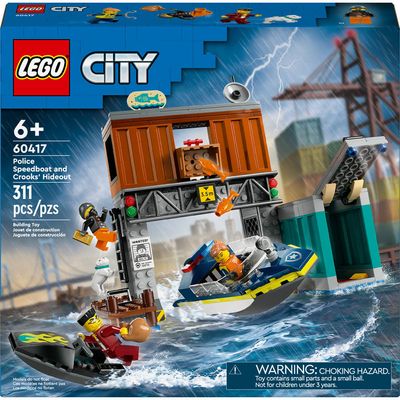 Blocos de Montar - Lancha Rapida da Policia e Esconderijo dos Ladroes LEGO DO BRASIL