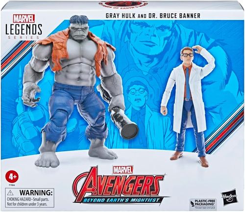 Boneco -  Hulk Cinza e Dr Bruce Banner - 60 Anv 3 HASBRO