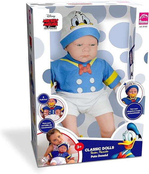 Boneca - Classic Dolls Recem Nascido Pato Donald ROMA JENSEN