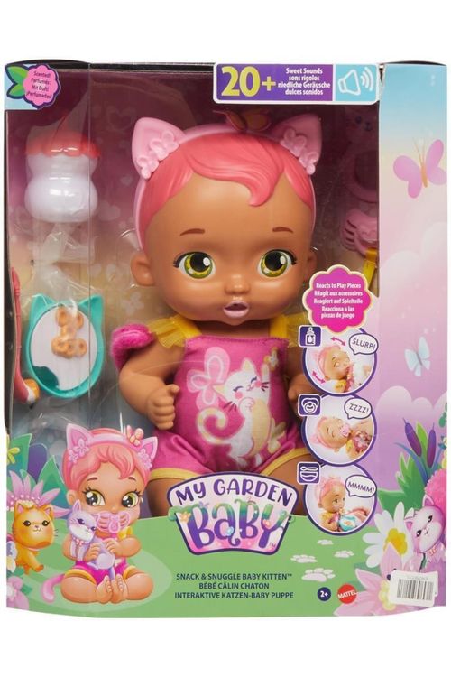 Boneca - My Garden Baby Gatinho Bebe - Comidinhas e carinhos  - Rosa MATTEL