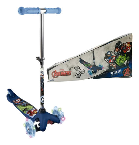 Patinete Infantil - Avengers - 3 Rodas Com Luzes ETILUX