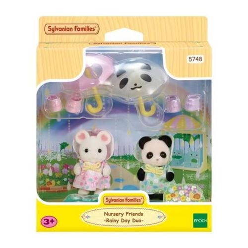 Bonecos Sylvanian Families - Amigos do jardim da infancia - Caminhando na Chuva EPOCH MAGIA