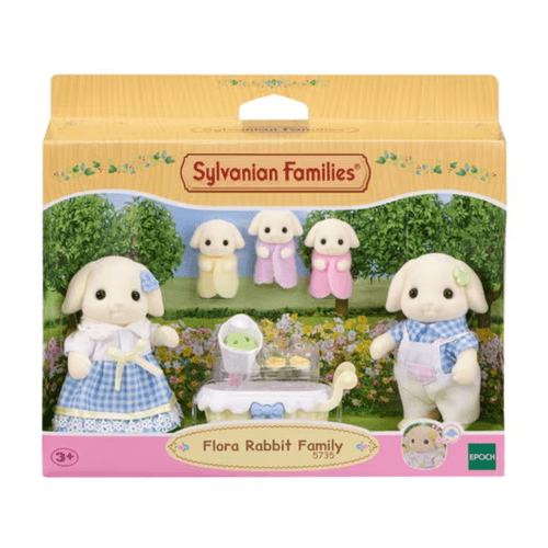 Bonecos Sylvanian Families - Familia dos Coelhos Floral EPOCH MAGIA