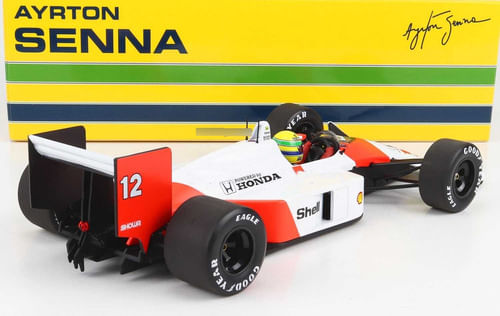 Veiculo - McLaren Honda MP4/4 - Ayrton Senna Vencedor do GP do Japao em 1988 - Escala 1/18 CALIFORNIA