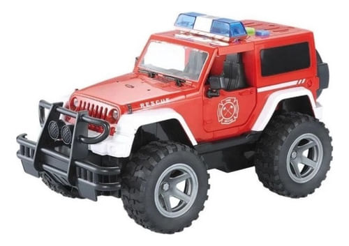Jeep Bombeiro - Resgate - Com Luz, Som E Friccao - 1:16 SHINY TOYS