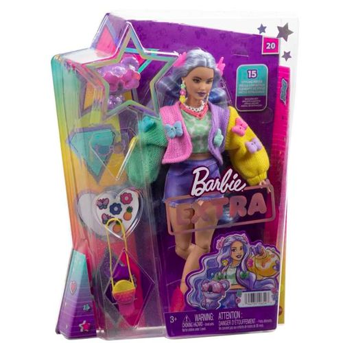Boneca - Barbie Extra - Cabelo Ondulado Lilas com  Coala de Estimacao MATTEL