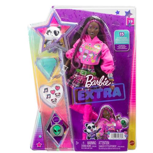 Boneca - Barbie Extra - Pop Punk Cabelo Castanho com Mechas Rosa MATTEL