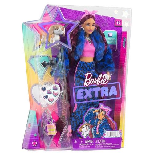 Boneca - Barbie Extra - Jaqueta de Oncinha Azul MATTEL