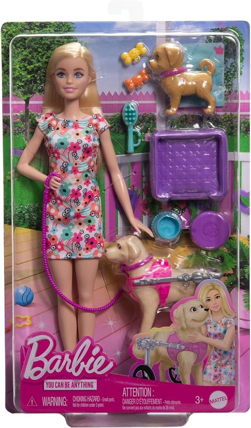 Boneca - Barbie - Passeio Com Cachorrinho De Cadeira De Rodas MATTEL