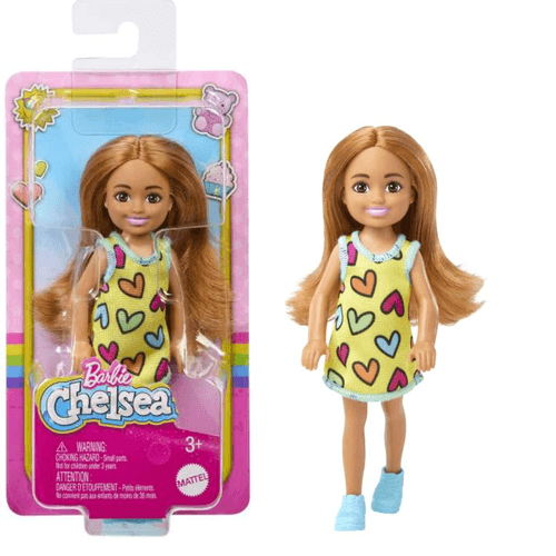 Boneca - Barbie - Familia Chelsea Club - Vestido Amarelo e Coracoes MATTEL