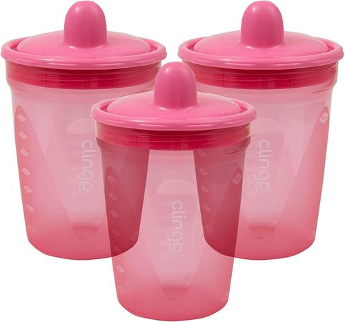 KIT 3 COPOS DE TRANSICAO ROSA BRASBABY