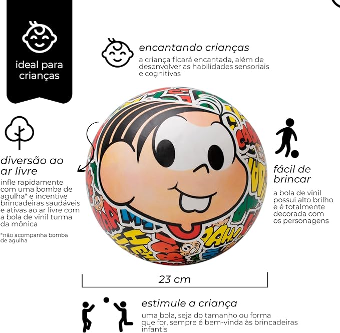 BOLA DE VINIL TURMA DA MONICA ZIPPY TOYS