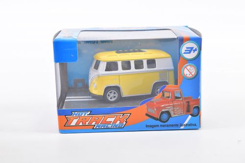 Veiculo de Metal Pequeno - Hot Track Racing  - Kombi Amarela TERRACO