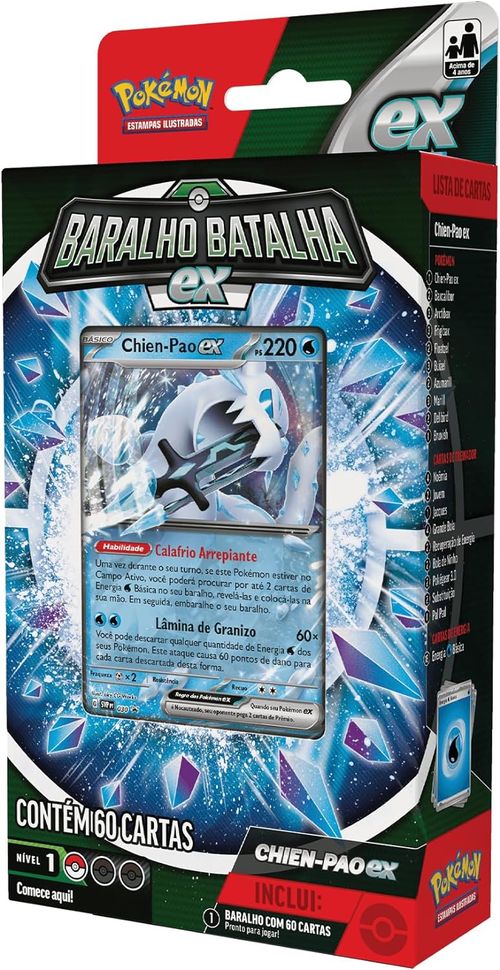 Jogo de Cartas - Deck de Batalha Pokemon - Chien-Pao ex COPAG DA AMAZONIA
