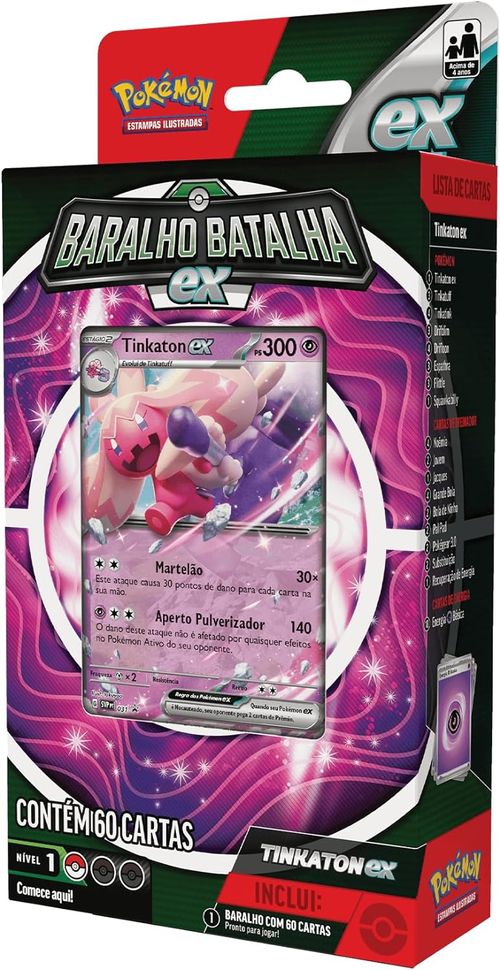 Jogo de Cartas - Deck de Batalha Pokemon - Tinkaton ex COPAG DA AMAZONIA