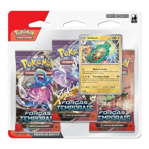 Jogo de Cartas - Pokemon Bellibolt - Blister Triplo COPAG DA AMAZONIA