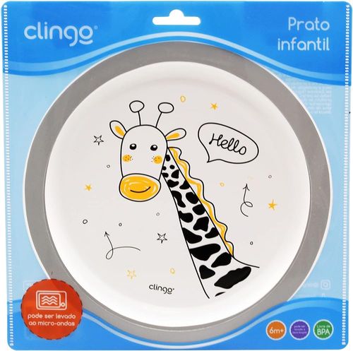 PRATO INFANTIL GIRAFA BRASBABY
