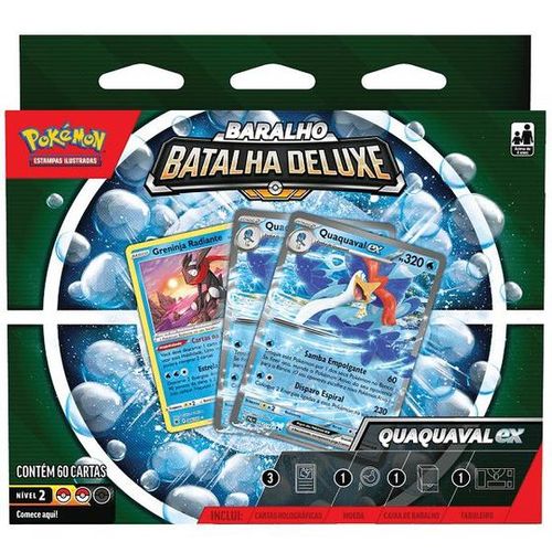 Cartas - Box Pokemon - Deck Baralho de Batalha Deluxe - Quaquaval Ex COPAG DA AMAZONIA