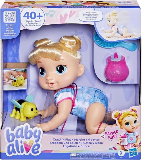 Boneca - Baby Alive Engatinha e Brinca Harper Hugs HASBRO