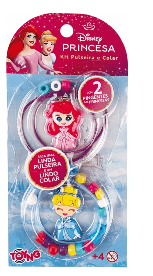 KIT FACA COLAR E PULSEIRA COM PINGENTE PRINCESAS DISNEY TOYNG