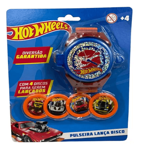 RELOGIO LANCA DISCO GRANDE HOT WHEELS TOYNG