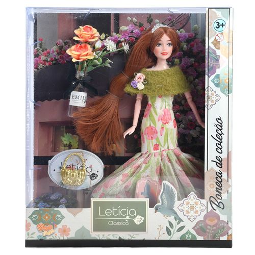 Boneca Leticia Classica - Boneca de Colecao -  Verde com vermelho TERRACO