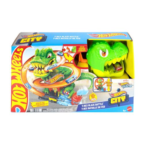 Hot Wheels City Pista de Brinquedo T-Rex x Quartel de Bombeiros MATTEL
