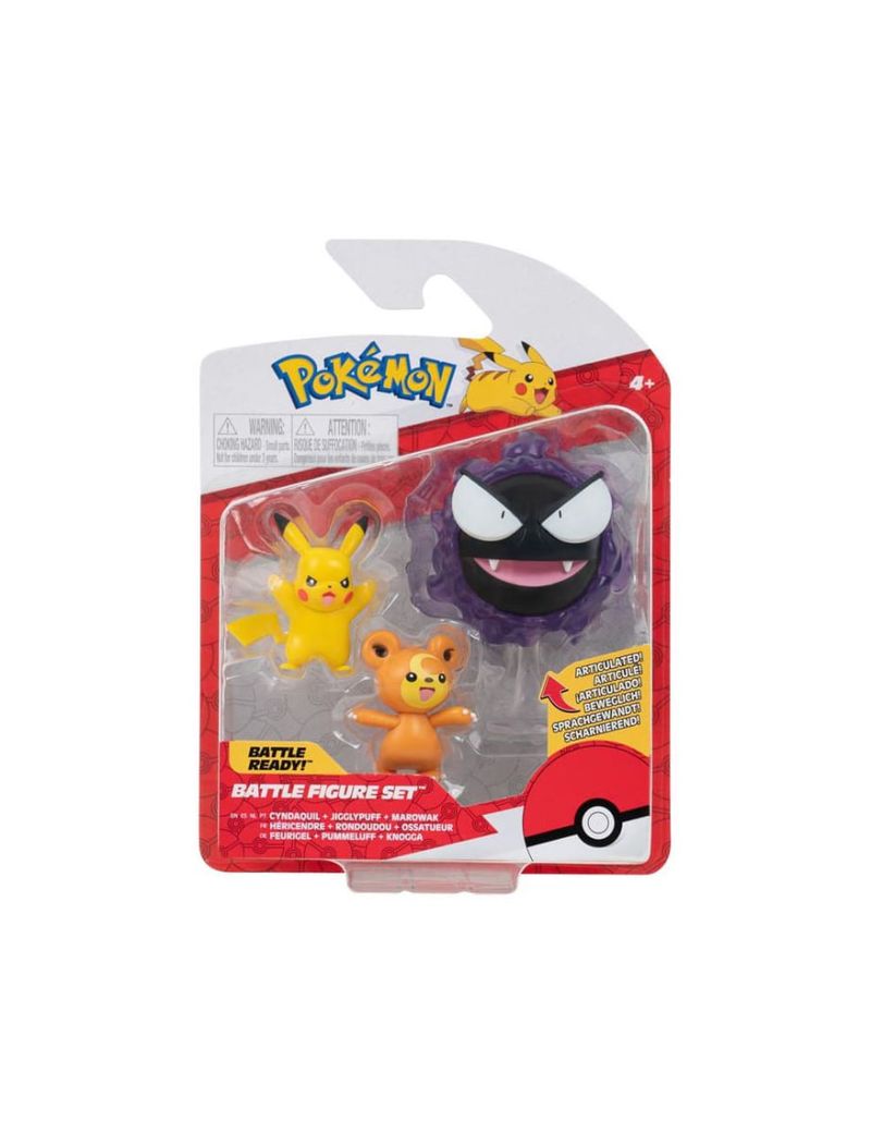 Bonecos - Pokemon Battle - Pikachu - Teddiursa - Gastly SUNNY BRINQUEDOS-1762459094036