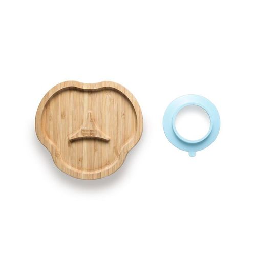 Prato de Bambu Com Divisoria Azul